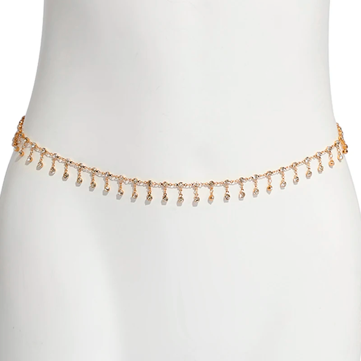 New Fashion Punk Rhinestone Tassel Belly Chains for Waist Women Luxury Shine Sexy Body Chain Y2K Jewelry Minimalism Accessories