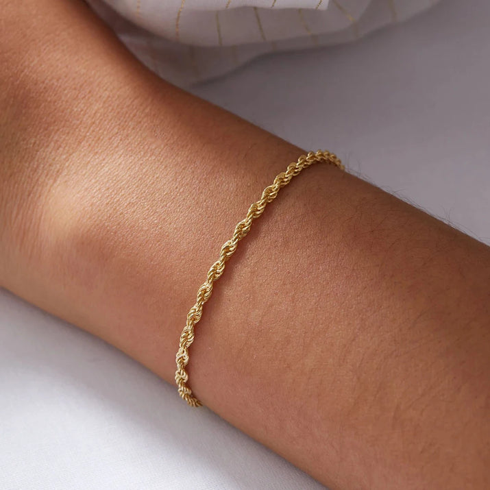Emanco Twisted Rope Chian Bracelet for Woman Hip Hop Punk 4MM Gold Color Stainless Steel Gold Color Necklace Fashion Jewelry