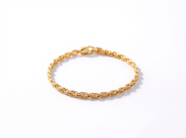 4mm Twisted Rope Chain Bracelet for Women – Gold-Tone Stainless Steel | Hip Hop Punk Fashion Jewelry
