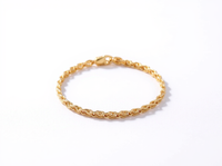 4mm Twisted Rope Chain Bracelet for Women – Gold-Tone Stainless Steel | Hip Hop Punk Fashion Jewelry