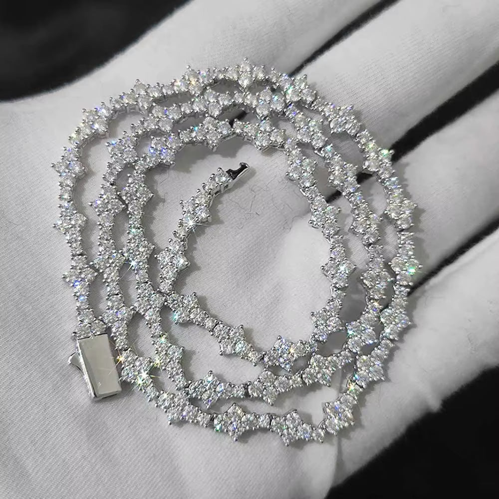Hip Hop Jewelry Cross Tennis Necklace for Men Women Lead-Free Nickel-Free Skin-Safe Iced Out Bling CZ Tennis Chain Necklace Gift